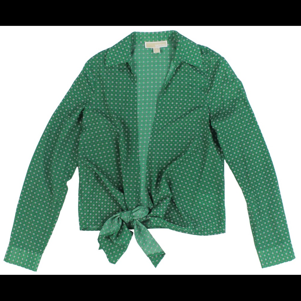 MICHAEL KORS tie blouse